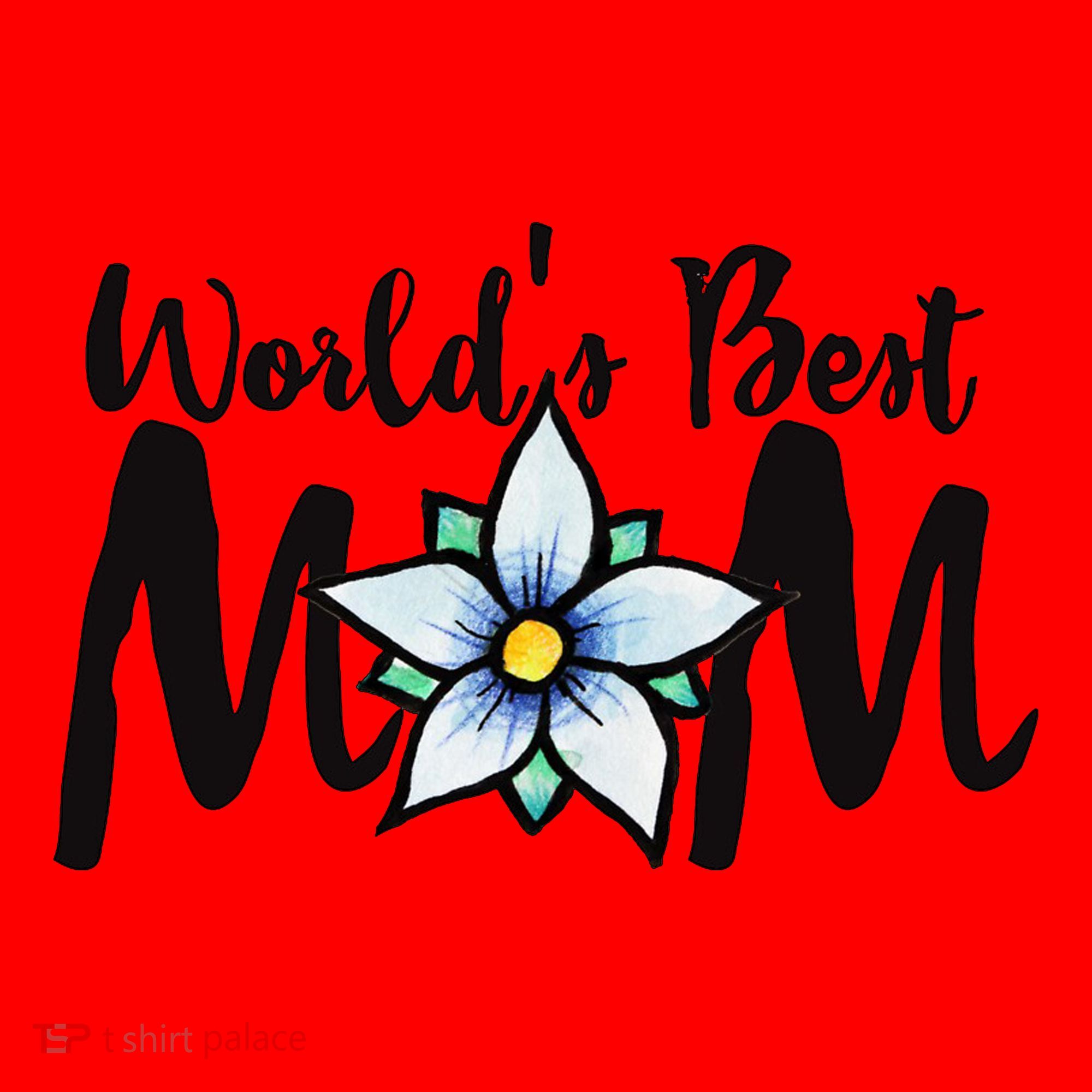 World's Best Mom Flower Santa Hat
