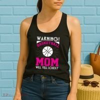 Warning! Basketball Mom Will Yell Loudly Funny Sport Women's Tank Top thumb 2