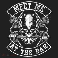 Weightlifting Bodybuilding Meet Me At The Bar Powerlifting Gift Beanie thumb 2