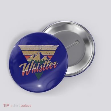 Whistler Blackcomb Mountain Illustration Vacation Souvenir Gift Button