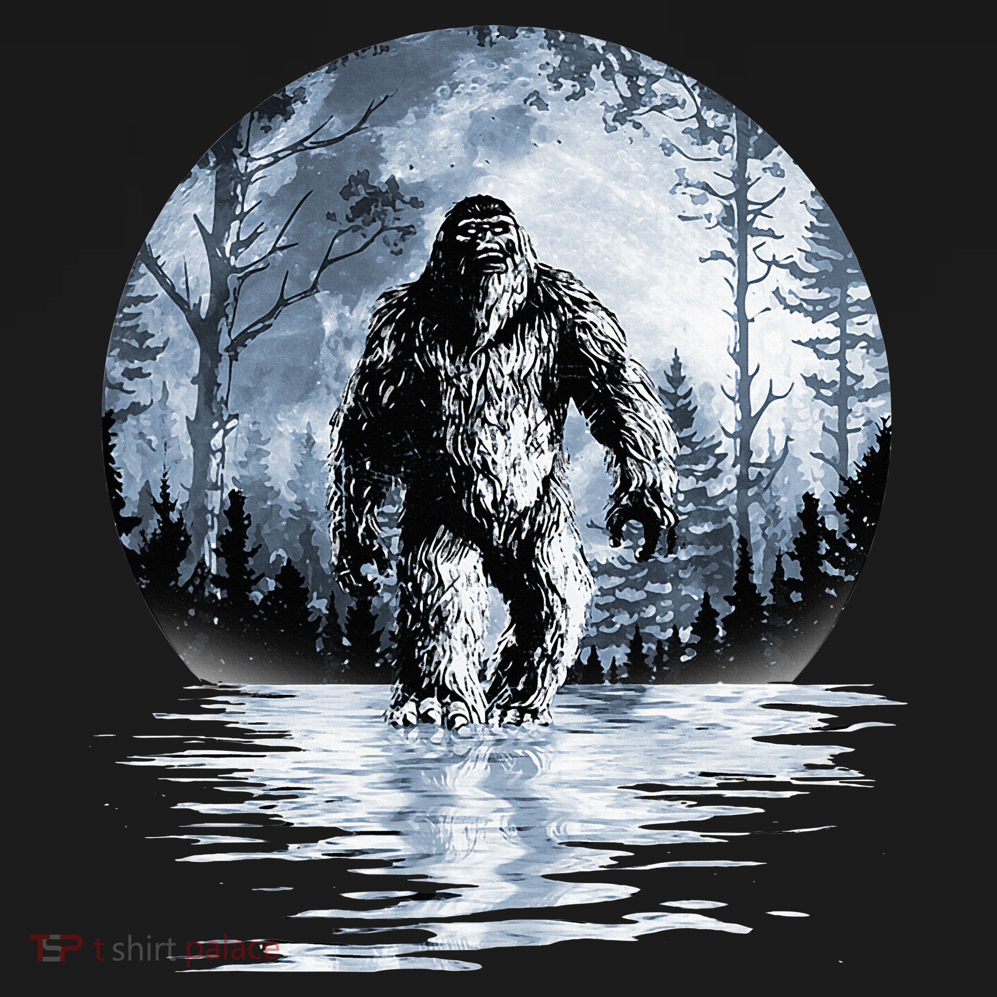 Women Bigfoot Moon Lunar Sasquatch USA-Made Doggie Bandana