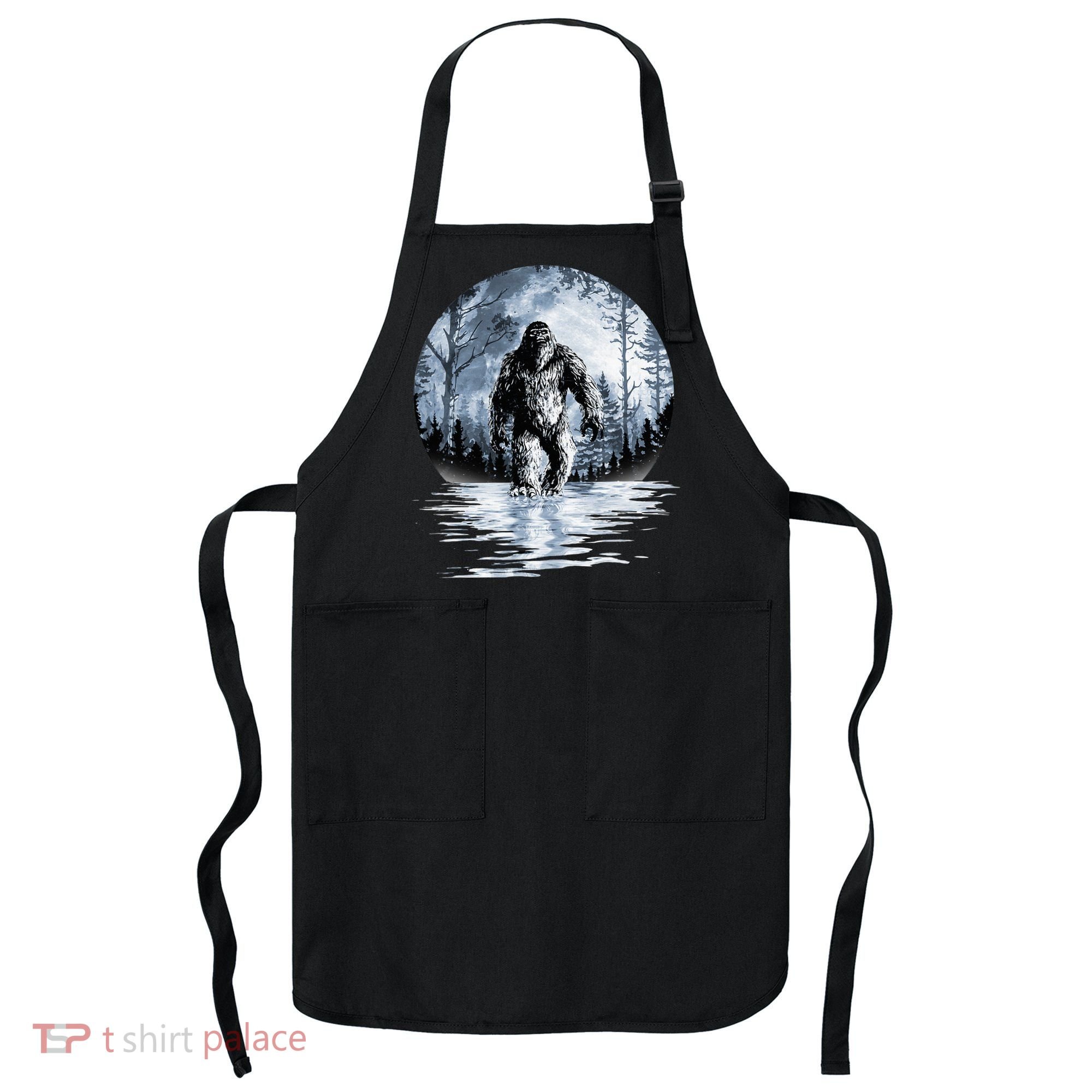 Women Bigfoot Moon Lunar Sasquatch Apron