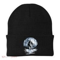 Women Bigfoot Moon Lunar Sasquatch Beanie thumb 0