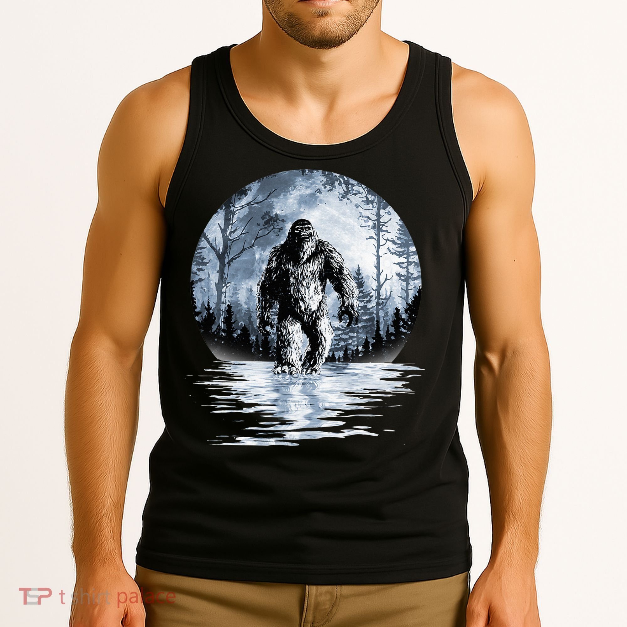 Women Bigfoot Moon Lunar Sasquatch Tank Top