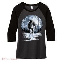 Women Bigfoot Moon Lunar Sasquatch Women's Tri-Blend 3/4-Sleeve Raglan Shirt thumb 0