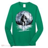 Women Bigfoot Moon Lunar Sasquatch Long Sleeve Shirt thumb 0