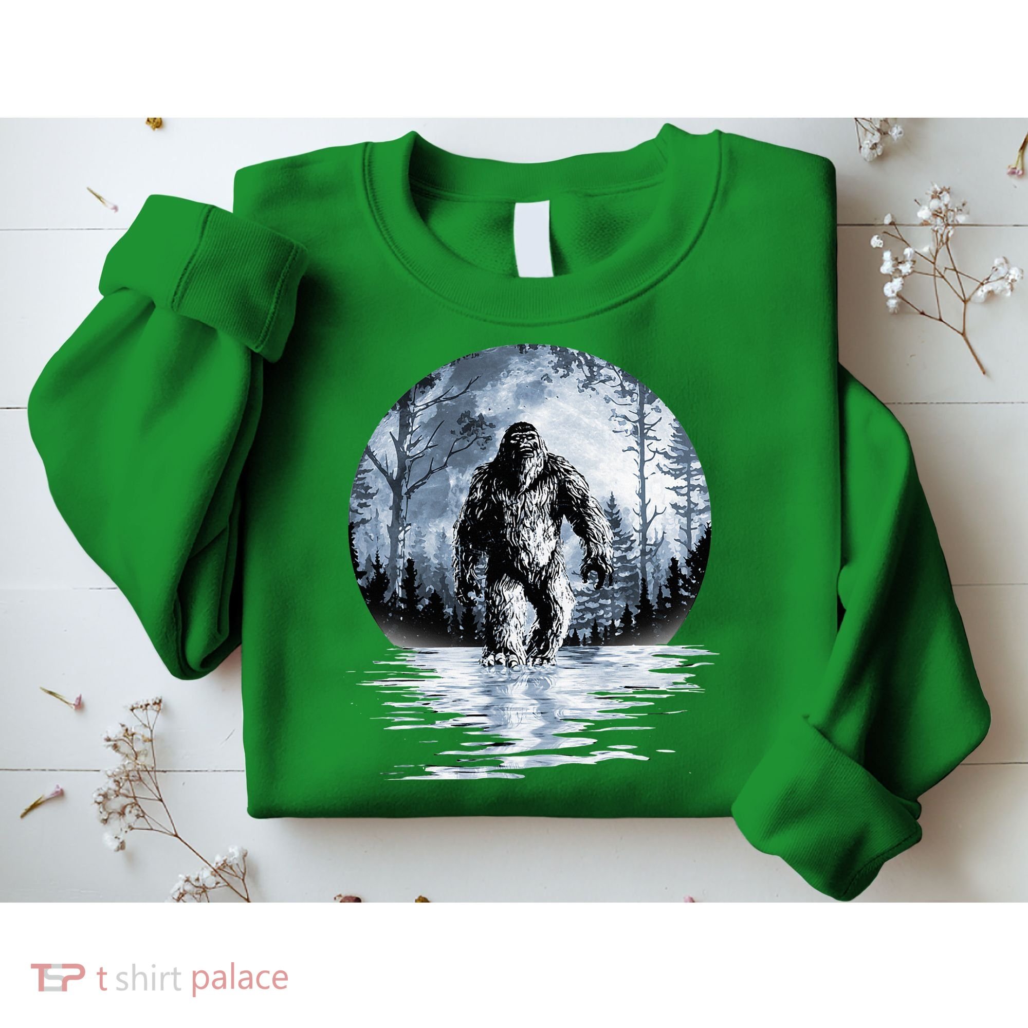 Women Bigfoot Moon Lunar Sasquatch Sweatshirt
