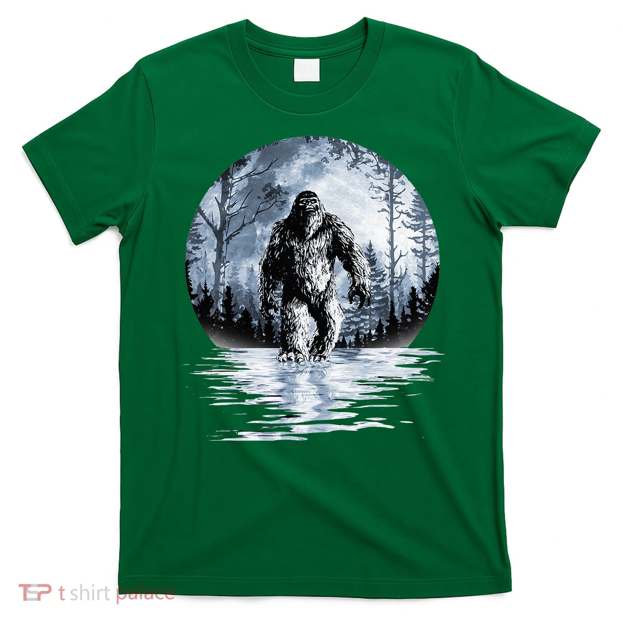 Women Bigfoot Moon Lunar Sasquatch T-Shirt