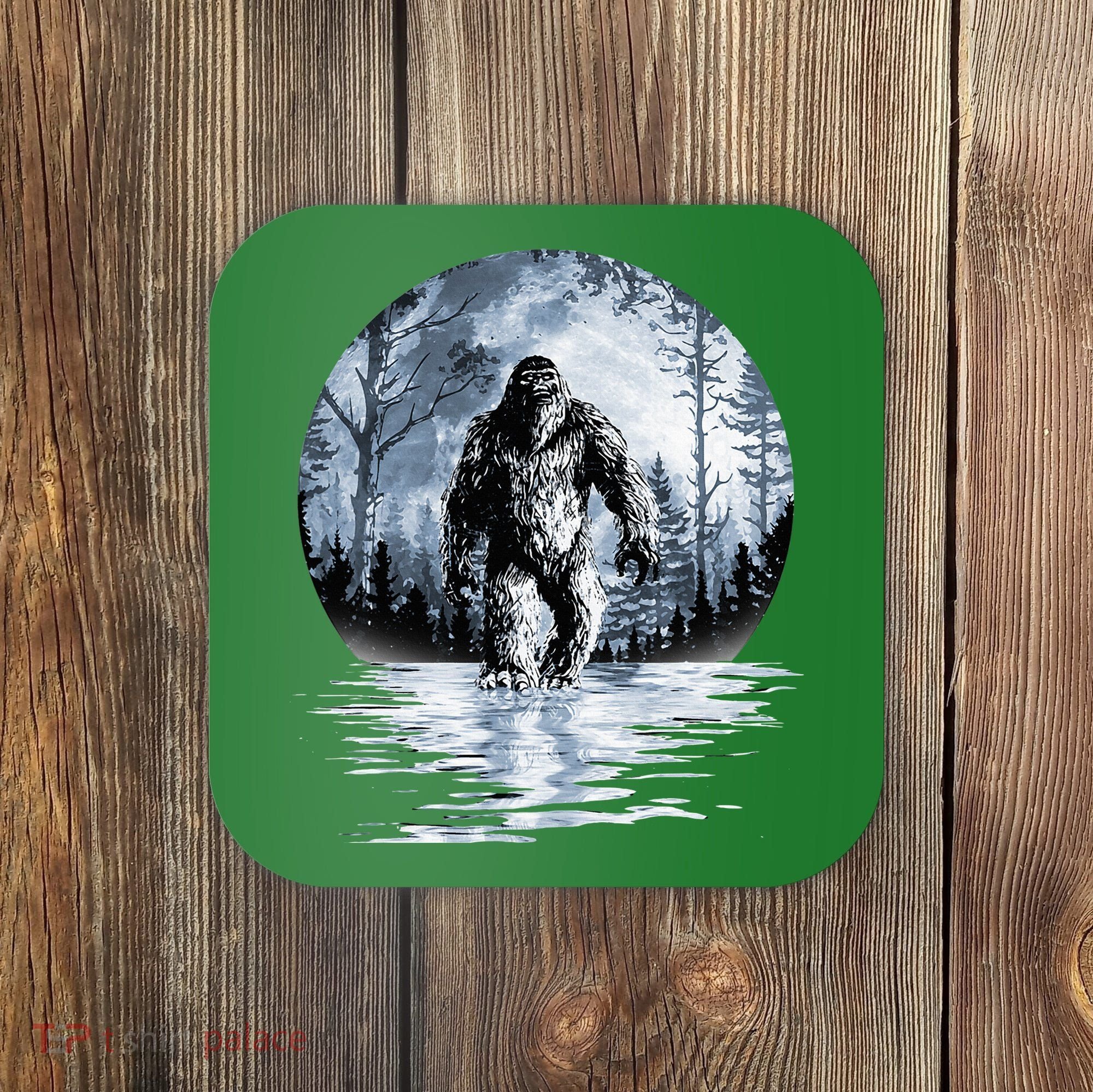 Women Bigfoot Moon Lunar Sasquatch Coaster