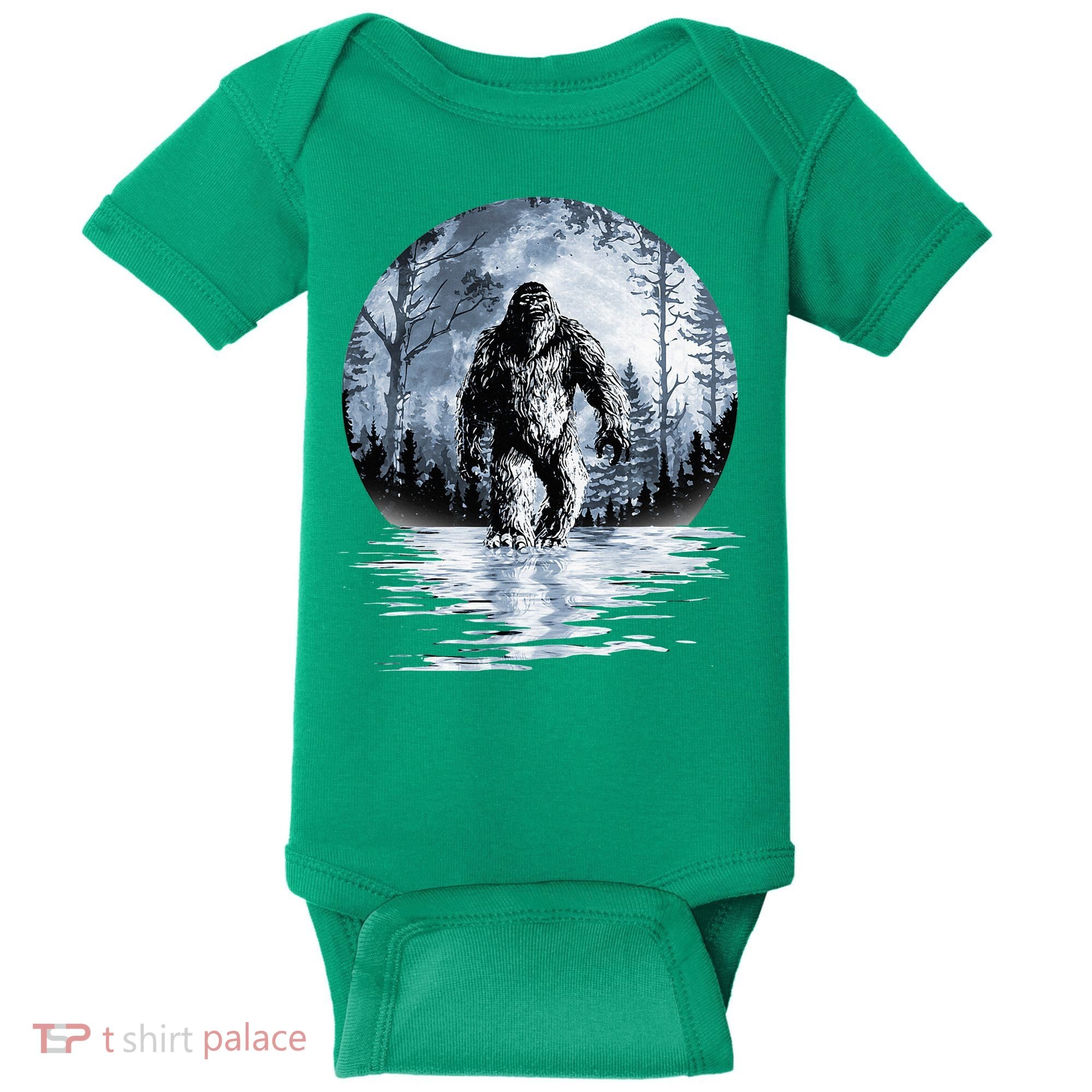 Women Bigfoot Moon Lunar Sasquatch Baby Bodysuit
