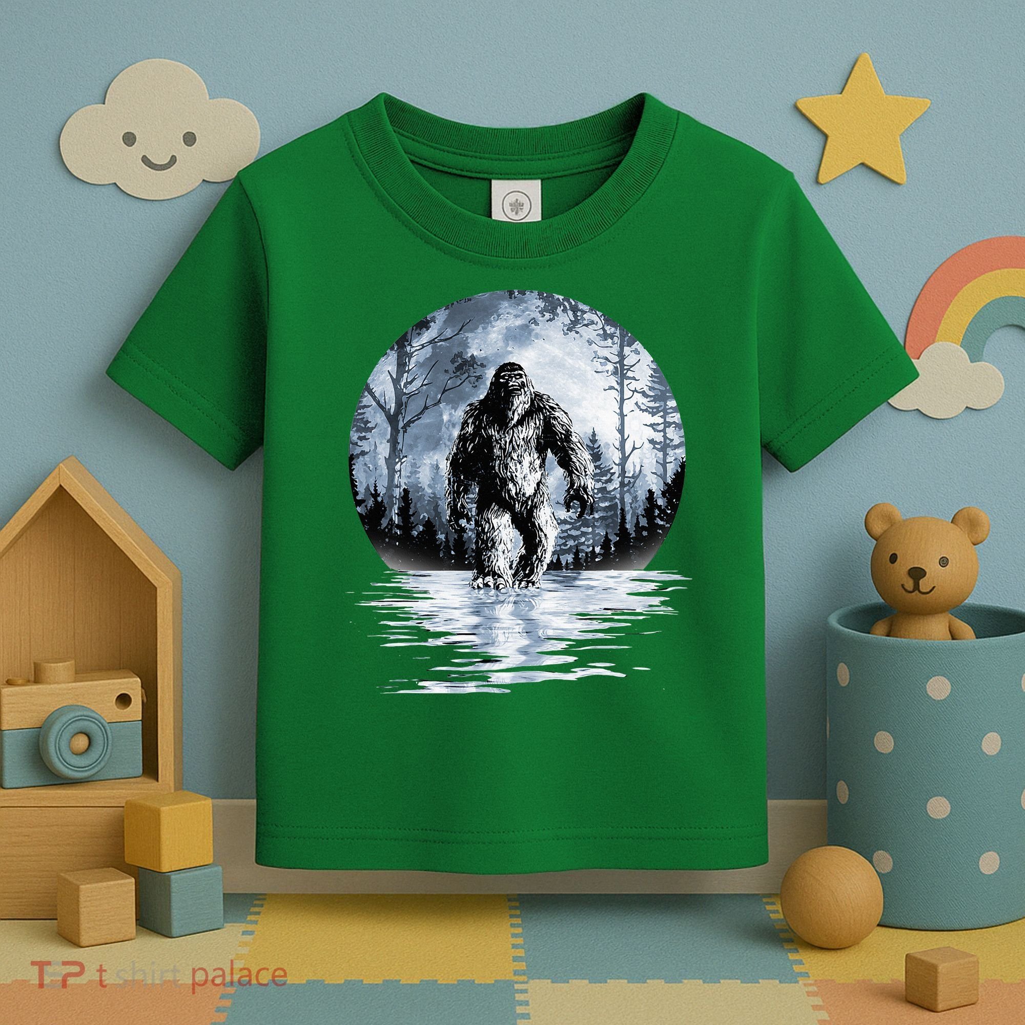 Women Bigfoot Moon Lunar Sasquatch Toddler T-Shirt