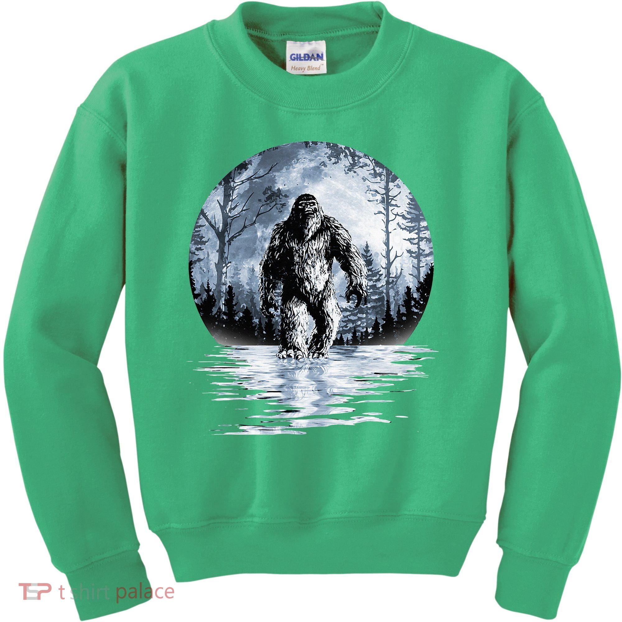 Women Bigfoot Moon Lunar Sasquatch Kids Sweatshirt