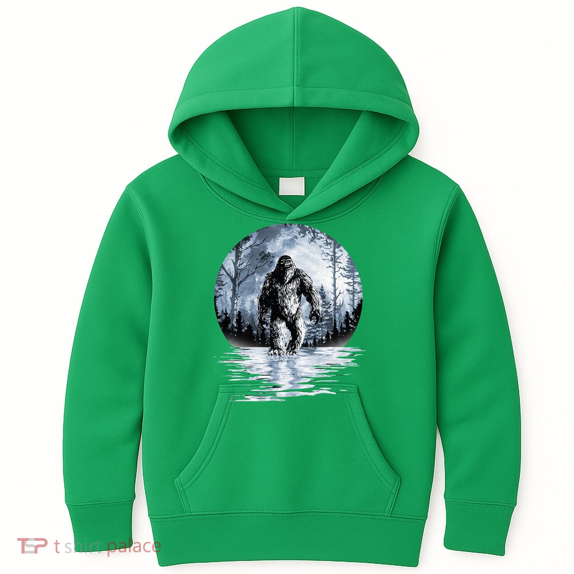 Women Bigfoot Moon Lunar Sasquatch Kids Hoodie