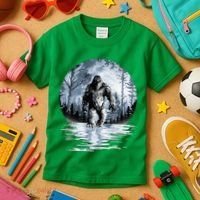 Women Bigfoot Moon Lunar Sasquatch Kids T-Shirt thumb 3