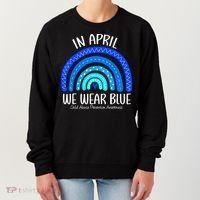 Wear Blue Messy Bun Child Abuse Prevention Awareness Women's Sweatshirt thumb 0