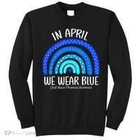 Wear Blue Messy Bun Child Abuse Prevention Awareness Sweatshirt thumb 0