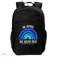 Wear Blue Messy Bun Child Abuse Prevention Awareness Backpack thumb 0