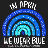 Wear Blue Messy Bun Child Abuse Prevention Awareness Beanie thumb 2