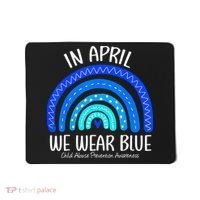 Wear Blue Messy Bun Child Abuse Prevention Awareness Mousepad thumb 0