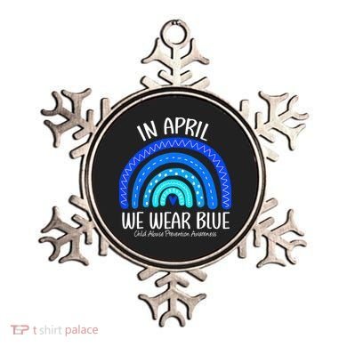 Wear Blue Messy Bun Child Abuse Prevention Awareness Ornament