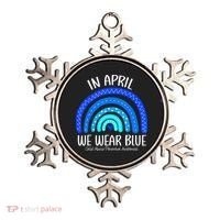 Wear Blue Messy Bun Child Abuse Prevention Awareness Ornament thumb 0