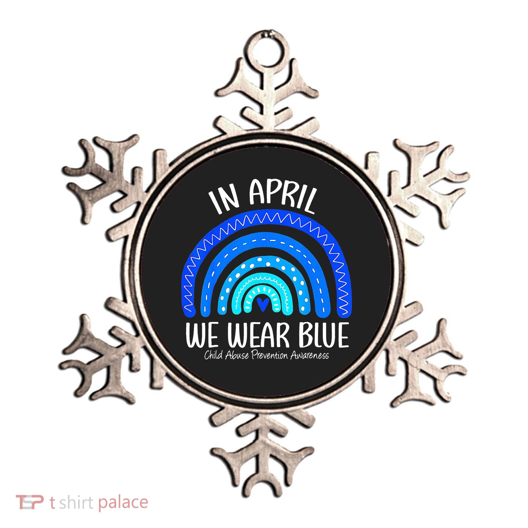 Wear Blue Messy Bun Child Abuse Prevention Awareness Ornament