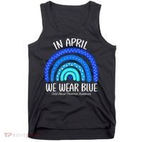 Wear Blue Messy Bun Child Abuse Prevention Awareness Tank Top thumb 0