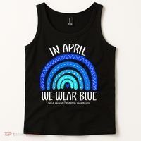 Wear Blue Messy Bun Child Abuse Prevention Awareness Tank Top thumb 2