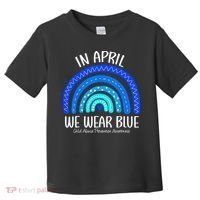 Wear Blue Messy Bun Child Abuse Prevention Awareness Toddler T-Shirt thumb 0