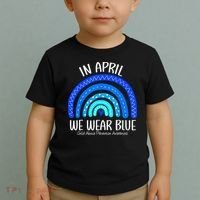 Wear Blue Messy Bun Child Abuse Prevention Awareness Toddler T-Shirt thumb 2