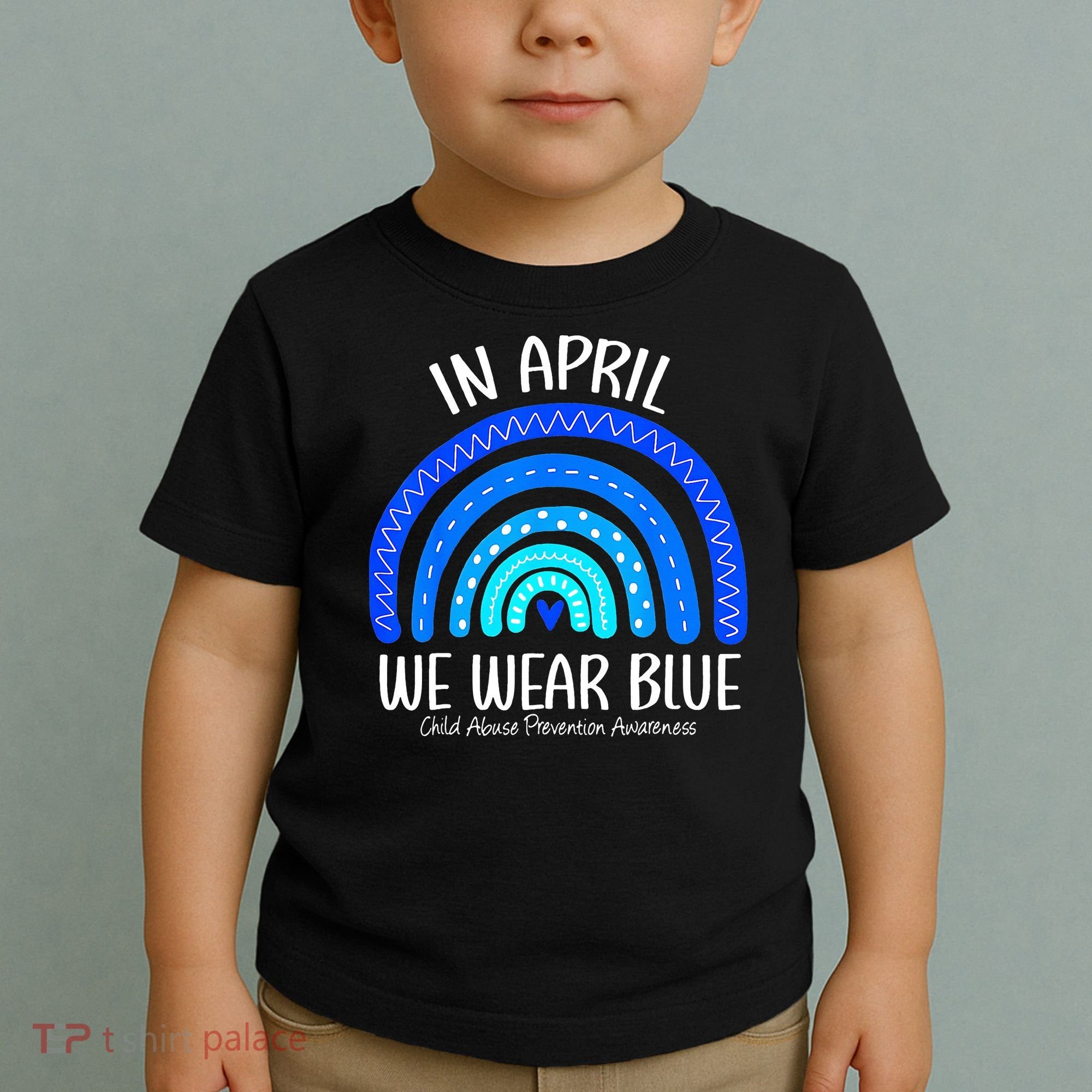 Wear Blue Messy Bun Child Abuse Prevention Awareness Toddler T-Shirt