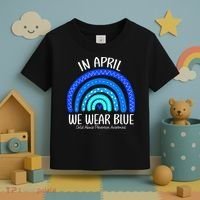 Wear Blue Messy Bun Child Abuse Prevention Awareness Toddler T-Shirt thumb 3