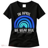 Wear Blue Messy Bun Child Abuse Prevention Awareness Women's T-Shirt thumb 0