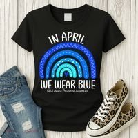 Wear Blue Messy Bun Child Abuse Prevention Awareness Women's T-Shirt thumb 3