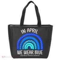 Wear Blue Messy Bun Child Abuse Prevention Awareness Tote Bag thumb 0