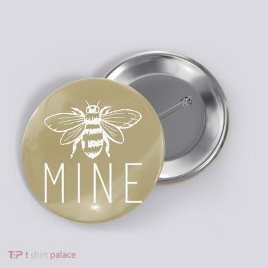 Women's BEE MINE Bumblebee Cute Retro Valentine's Day Button