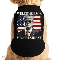 Welcome Back Mr President Trump Power Patriotic Usa Flag Doggie Tank thumb 0