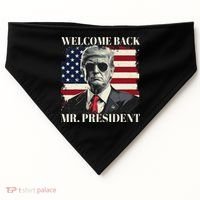 Welcome Back Mr President Trump Power Patriotic Usa Flag USA-Made Doggie Bandana thumb 0