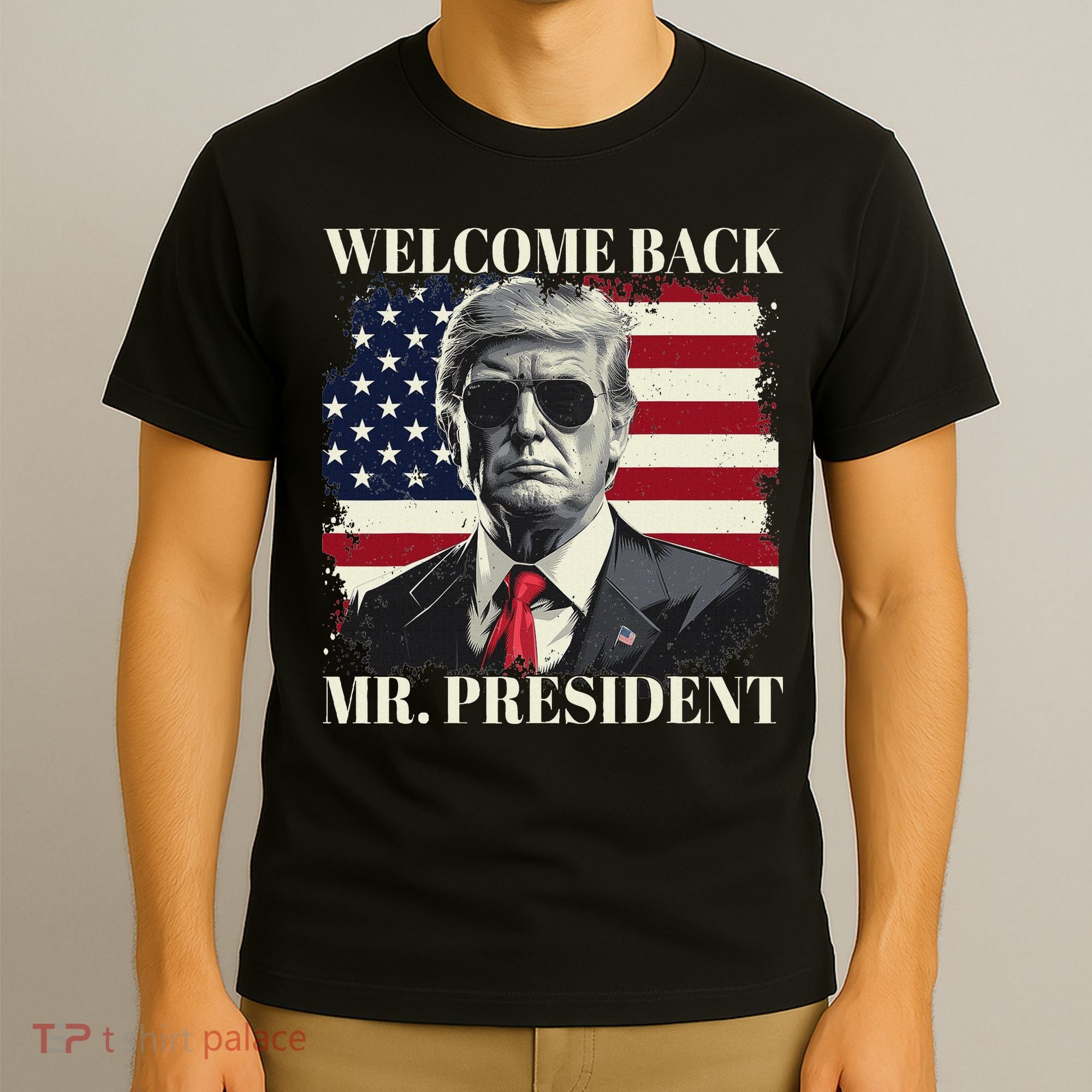 Welcome Back Mr President Trump Power Patriotic Usa Flag T-Shirt