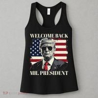 Welcome Back Mr President Trump Power Patriotic Usa Flag Women's Tank Top thumb 3