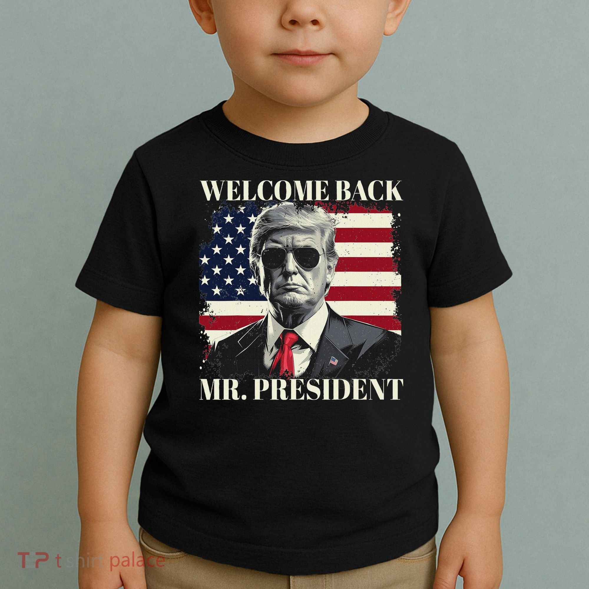 Welcome Back Mr President Trump Power Patriotic Usa Flag Toddler T-Shirt