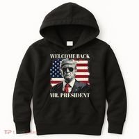 Welcome Back Mr President Trump Power Patriotic Usa Flag Kids Hoodie thumb 0