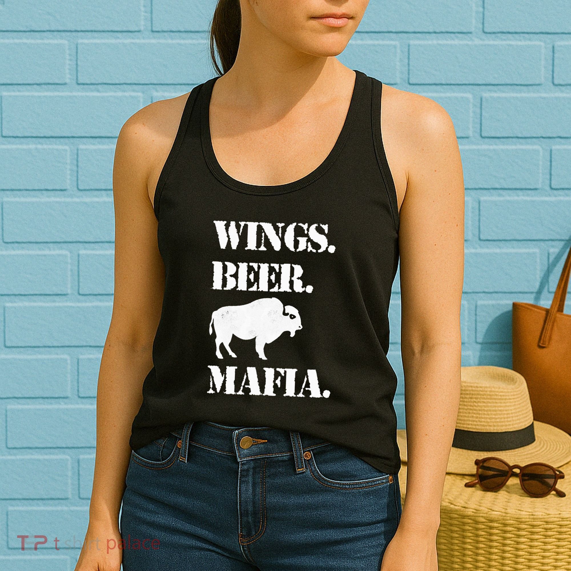 Wings Beer Mafia Buffalo Ny Buffalo Football Women's Tank Top