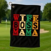 Wife Boss Mama Golf Towel thumb 1