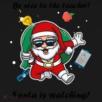 Wo Be Nice To The Teacher. Santa Is Watching! A Fun Christmas Bucket Hat thumb 4