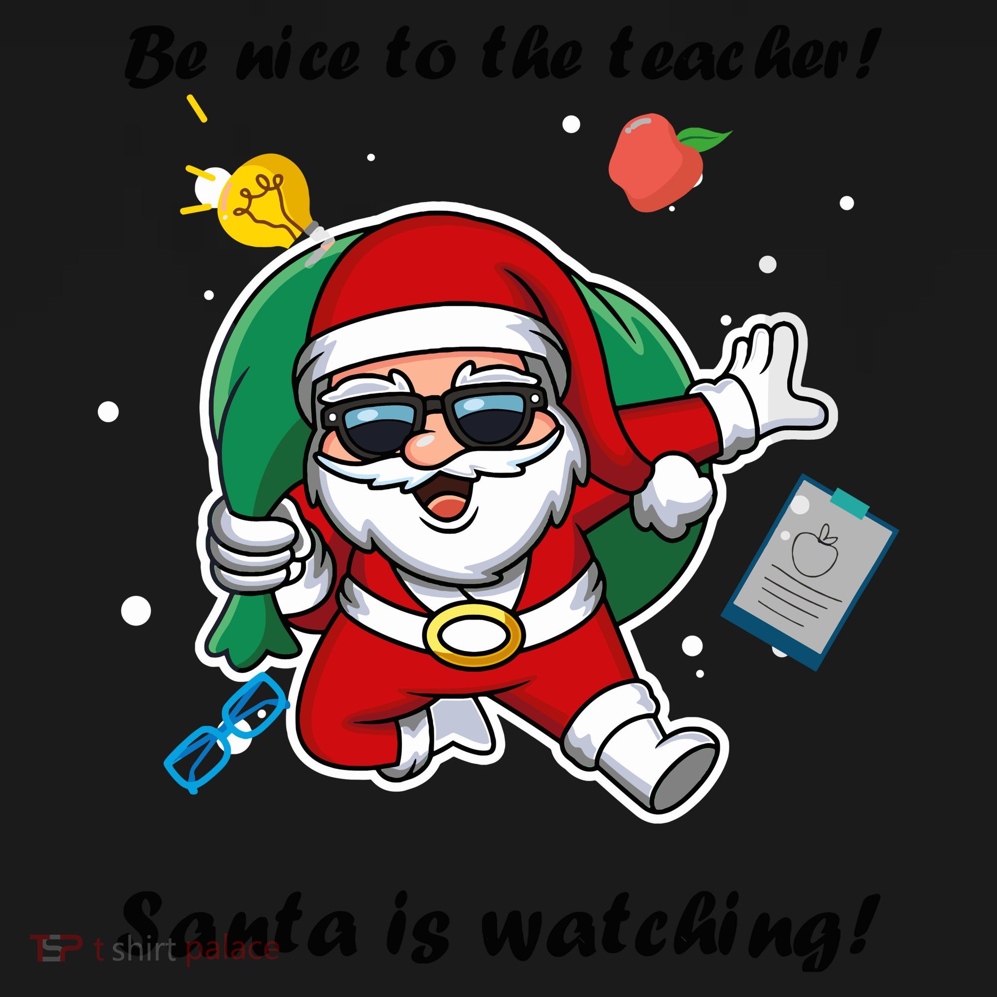 Wo Be Nice To The Teacher. Santa Is Watching! A Fun Christmas Women's Hoodie