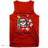 Wo Be Nice To The Teacher. Santa Is Watching! A Fun Christmas Tank Top thumb 0