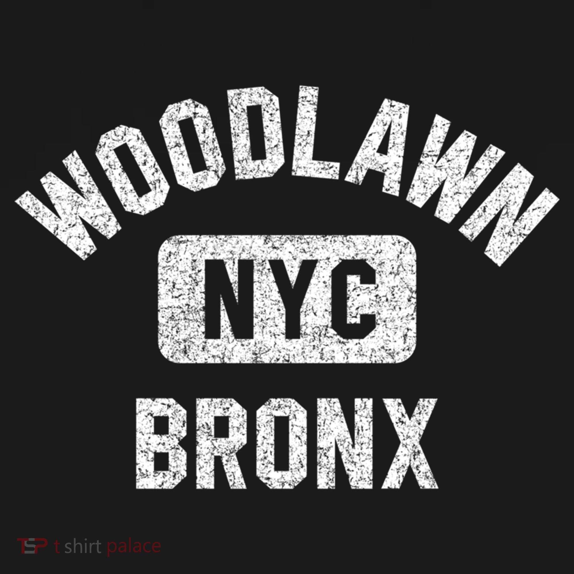 Woodlawn Bronx Nyc Gym Style Distressed White Print Gift Women's Hoodie