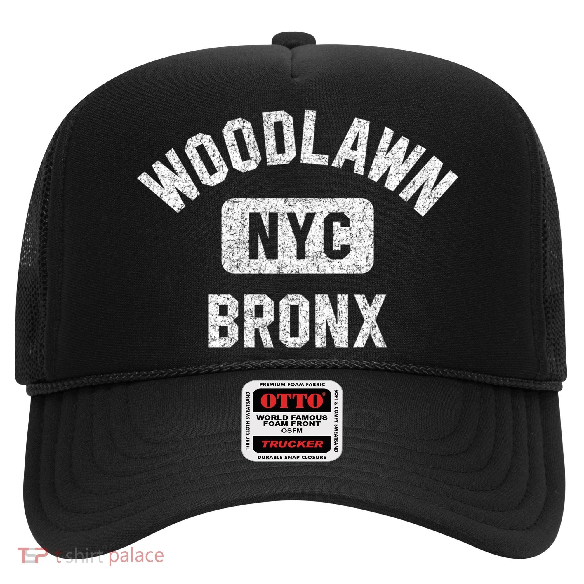 Woodlawn Bronx Nyc Gym Style Distressed White Print Gift Hat
