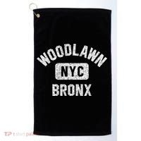 Woodlawn Bronx Nyc Gym Style Distressed White Print Gift Golf Towel thumb 0